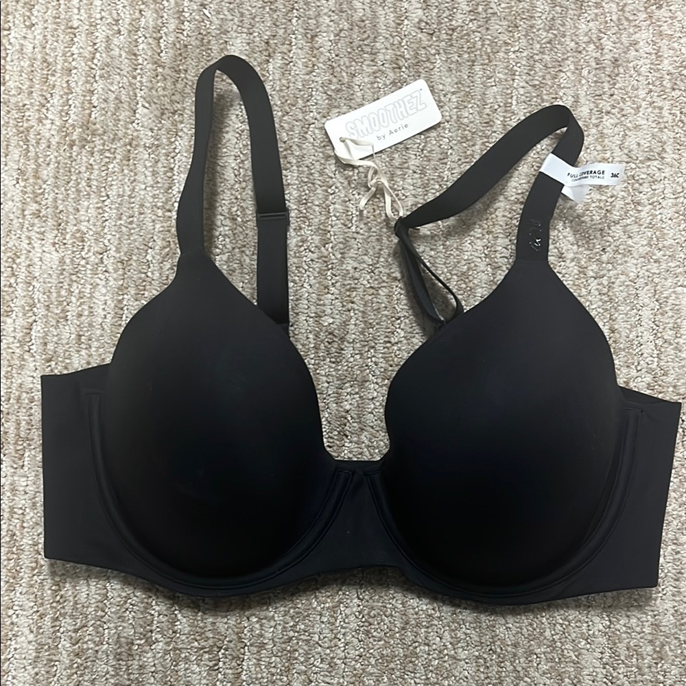 Aerie Black Full Coverage Bra with Molded Cups